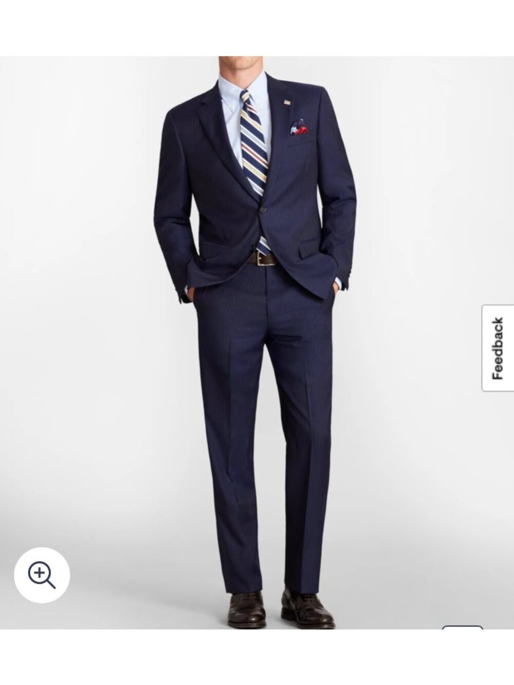Brooks Brothers 1818 Madison Navy Suit 39R / 38x32 Estrato Tollegna Wool USA